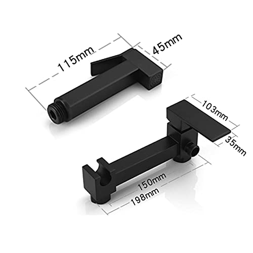 Robinets de bidet de douche de salle de bain muraux noirs complets