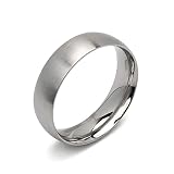 [silver KYASYA]つや消し シルバーリング シンプル メンズ レディース ステンレス 幅2mm 3mm 4mm 5mm 6mm マット ヘアライン 指輪 甲丸 金属アレルギー対応 男性 女性(6mm幅、9号)