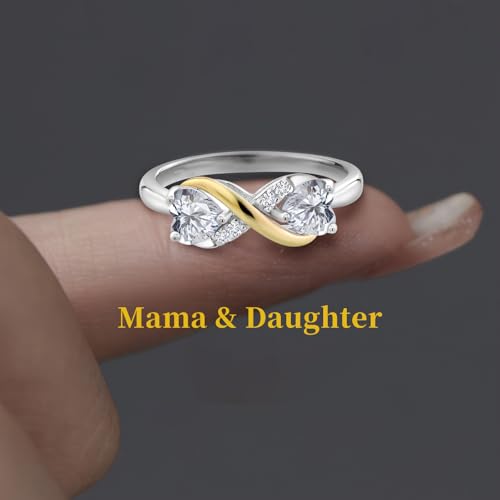 925 Silver and 10K Yellow Gold Plated Two-Tone Wedding Bands Promise Rings for Women's,Lab Grown Diamond Accents Eternal Love Infinity Engagement Ring for Women Jewelry Gifts Size 10#3