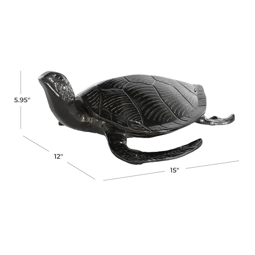 Estatua decorativa tortuga de aluminio 15 x 12 x 6 pulg miniatura 6