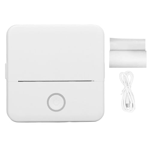 WOHPNLE Mini Impresora térmica portátil, Herramienta de impresión de Errores de Bolsillo para Estudiantes con Cable de Carga de Rollo de Papel para niños creativos, Diarios de Bricolaje,