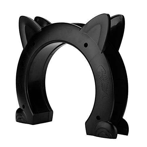 Cat Door, ABS Material Dog Gate for Interior Exterior for Window for Household Doors (Black)