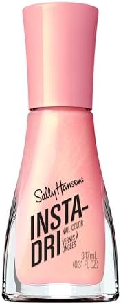 Sally Hansen Insta-Dri Nail Polish | Quick Dry, Long Lasting, Streak-Free Shine | Semi-Opaque, Shimmery | 274 Pink Plush | Baby Pink Nail Color