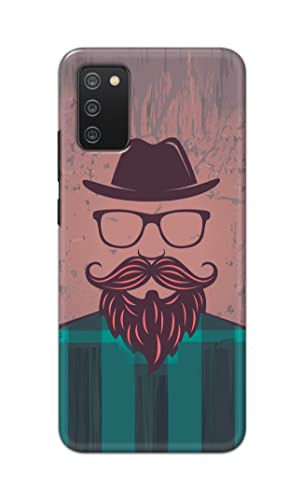 Image of PRINTFIDAA Man Icon with Beard Shirt Hipster Printed Designer Hard Case for Samsung Galaxy M02s / Samsung A02s / Samsung F02s / Samsung A03s Back Cover -(e) RPM1001