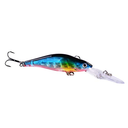 YunZyun 5 Colors Minnow Fishing Lures Hard Bait 3D Eyes Crankbait Wobblers Carp