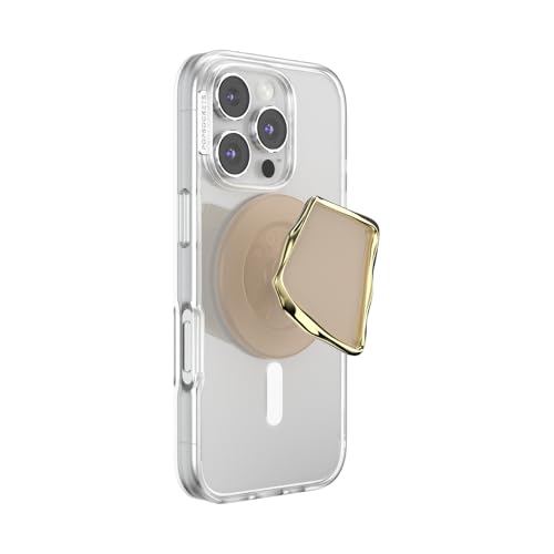 Image of PopSockets Phone Grip for MagSafe, Magnetic Holder, Phone Stand, Crystal - Enamel Latte Cut