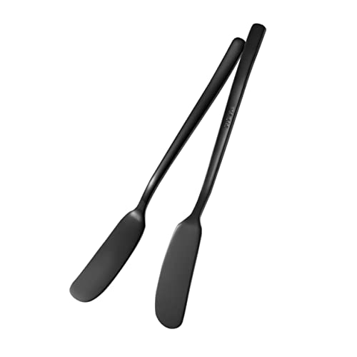 CIYODO 2pcs Multi-purpose Cutter Peanut Butter Cheese Butter Cutter Butter Grater Steel Spreader Spatula Butter Knives Butter Curler Butter Spatula Creami Jam Butter Slicer Black
