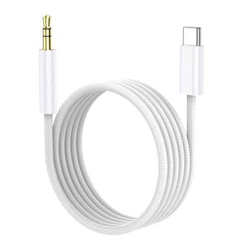 KAYQINHO USB C to 3.5mm Audio Aux Jack Cable(1M) Aux Cord for iPhone 17/16/15 Type C to 3.5mm Headphone Car Stereo Cord Compatible with iPhone 17/16/15 Galaxy S25 S24 S23 S22 Note Pixel