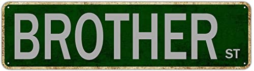 snowsun Metal Sign Brother St Vintage Signs Retro Tin Signs Aluminum Sign for Bedroom Kitchen Garden Wall Pub Club Coffee Hanging Decor 4x16 Inch