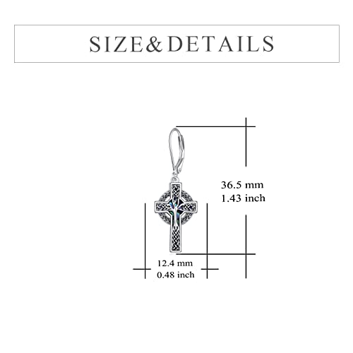 Yfn Celtic Cross Earrings Sterling Silver Celtic Tree Of Life Earrings Abalone Shell Dangle Drop Earrings Jewelry Gifts For Women Men #TOP3