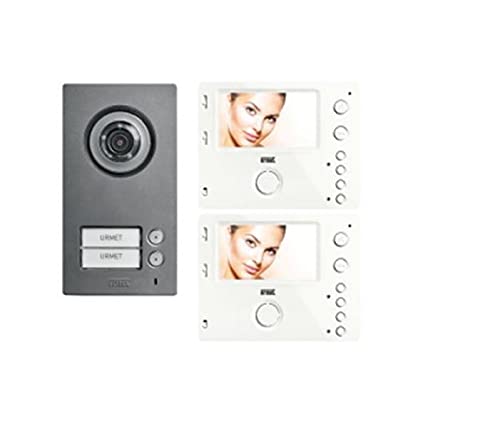 KIT VIDEOCITOFONICO MINI NOTE2 2FILI BIFAMILIARE CON 2 MONITOR MIRO VIVAVOCE 172284 172294