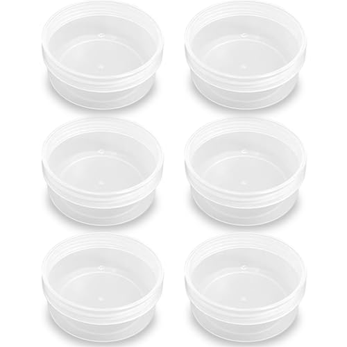 Image of 6 Pcs 7.44 oz Clear Plastic Round Storage Jars (3.86 x H1.61 inch) with Lid for Small Items, Like Jewelry, Earrings, Necklace, Rings, Cosmetics, Threads, Beads, Crafts, etc.