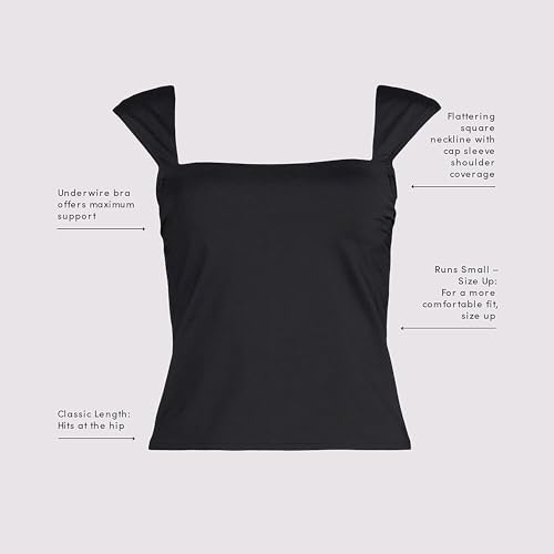 Lands' End Womens Square Neck Underwire Square Back Tankini Swimsuit Top4