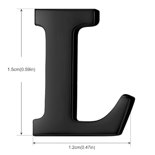 Image of HONEY BEAR Initial Alphabet Letter Lapel Pins Collar Badge Brooches for Mens /Womens Shirt Dress Decoration Black