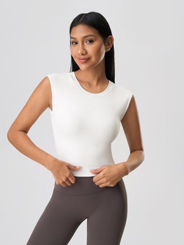 Image of ABOCIW Women Twist Back Workout Top with Built in Bra Cap Sleeve Pilates Yoga Crop Top Athletic Gym Shirt