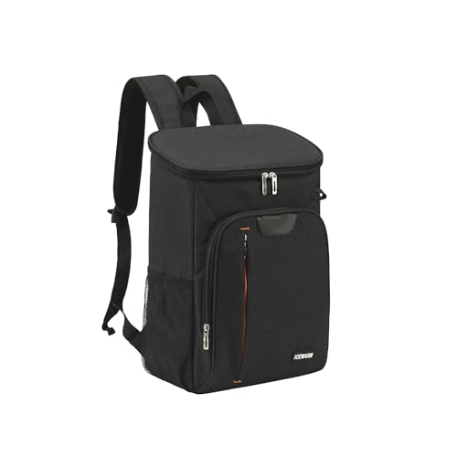 DQMEN 30L Mochila Nevera isotérmica, Bolsa de pícnic, térmica, Impermeable, de Gran Capacidad, para el Playa, Almuerzo, Picnics, Senderismo, Barbacoa (Azul) (Negro)