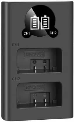 digiclicks LP-E6 LP-E6n Dual fast type c USB camera charger with LCD display for Canon Camera Battery Charger (Black)