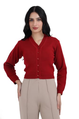 Image of Women Winter Wear V-Neck Full Sleeves Regular Fit Woollen Blouse