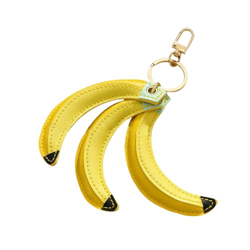 JNZGYBW Leather Banana Keychain, Cute Wallet Bag Handbag Pendant,Funny Keyring