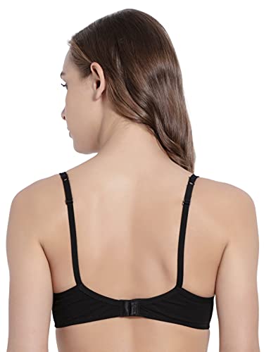 Image of Jockey 1723 Women Wirefree Padded Super Combed Cotton Elastane Stretch Medium Coverage T-Shirt Bra with Lace Styling