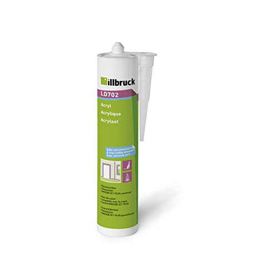 ILLBRUCK LD702 - Masilla acrílica para juntas (1 componente), cartucho de 310 ml, color blanco