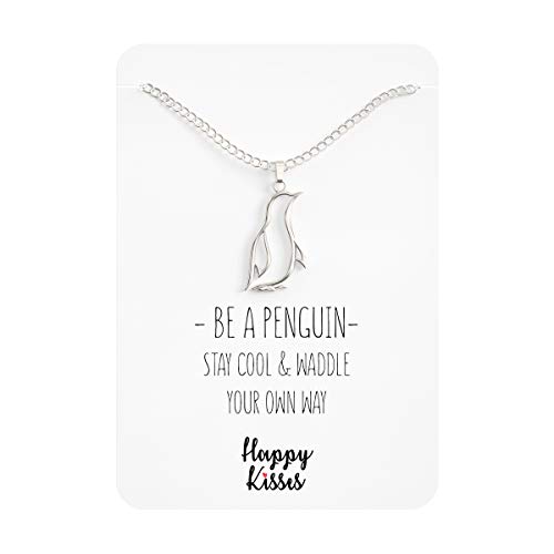 Penguin Necklace Gift For Girls – Happy Penguin Pendant Charm With Funny Gift Card “Stay Cool & Waddle Your Own Way”2