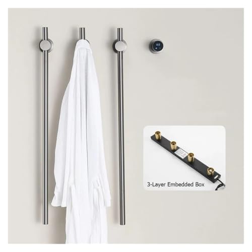 Chauffe-serviettes électrique chrome à installation dissimulée 220V haut de gamme - 5