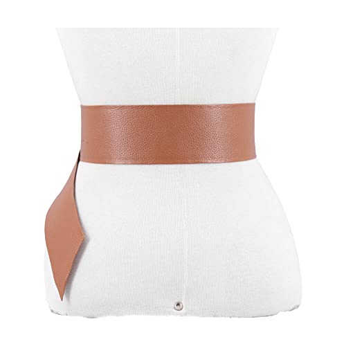 Cinto Feminino em Faixa de Couro Legítimo Fivela Encapada Passante Redonda Tamanho U L 6,5cm 3139092