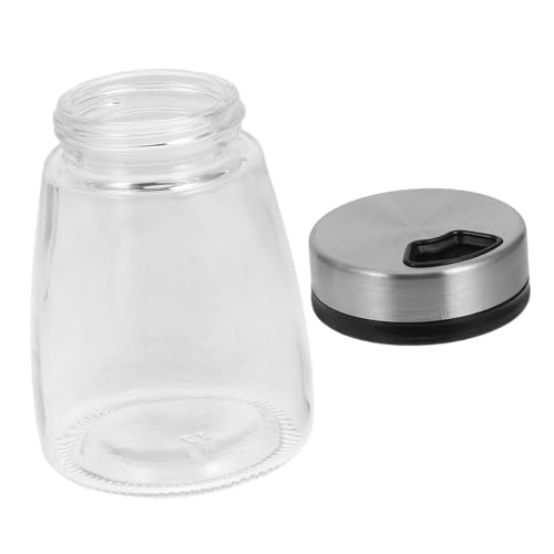 BELLIFFY Unique Dispenser Glass Seasoning Shaker Bottle Kitchen Spice Containers Powdered Sugar Canister