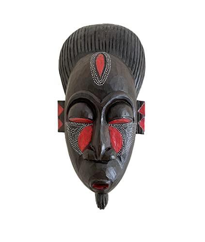 OMA African Mask Wall Hanging Decor Good Luck Protection Tiki Tribal Wooden Mask Hand Crafted African Home Decor Gift