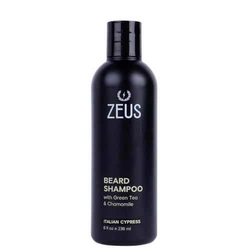 Image of ZEUS Beard Shampoo Wash for Men with Natural Oils (8 fl oz) Italian Cypress