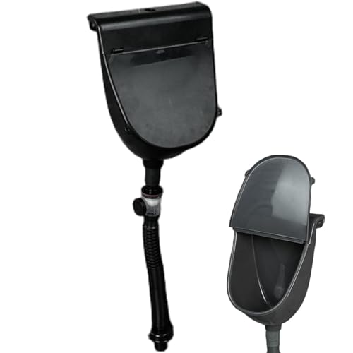 Urinale für Männer wasserloses Urinal an der Wand montierte spritzwassergeschützte Kunststoff-Urinale für Männer mit Deckel und Rohr für Badezimmer Toilette Haus Garten Wohnmobil grau Kunsts