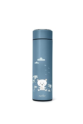 Nuvita 4455 | Contenedor Térmico para Alimentos Digital | Termo para Alimentos Calientes y Fríos | Contenedor para Comida de Bebés | Termo para Comidas Calientes | Termo para Niños | Powder Blue