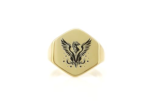 Bague hexagonale griffon en or pour un bijou unique et durable - 4