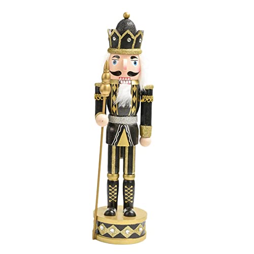 Milageto 15Inch Christmas Nutcrackers Ornament Wooden Nutcracker Ornaments Decoration Wood Soldier Nutcracker Decorative for Xmas Tree Party Supplies