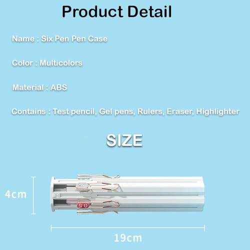Image of Invite Enterprise Pencil Box with Standing Pen Holder | Multi-Function Writing Case with Ruler, Gel Pens, Eraser & Refills | Ideal Gift for Boys, Girls [Multicolor] (6 in1 Pen case)