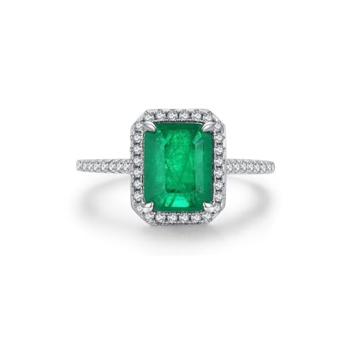Bague en argent sterling 925 et zircone vert d'une élégance rare