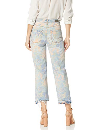 [BLANKNYC] Womens Luxury Clothing The Mott Floral Printed Distressed Jean with Released Hem Detail2