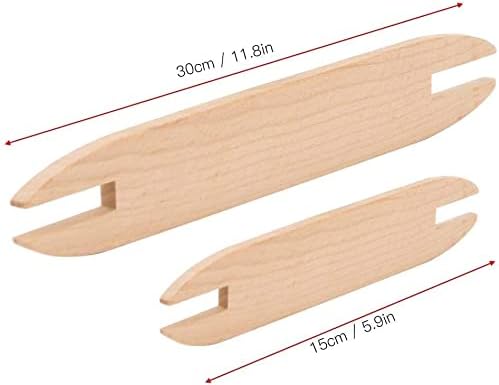 Miniatura 2 de ViaGasaFamido 2 unidades de lanzadera de madera de haya, palos de tejer de tejer, suéter de bricolaje, bufanda, tapiz, herramienta de telar para