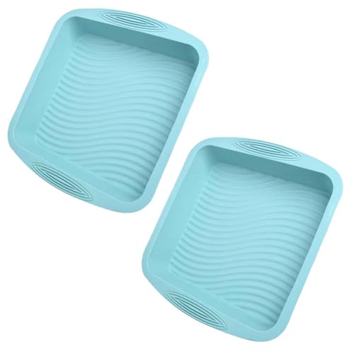 LANYOTA Silikon-Kuchenform-Set, Antihaft, 2x rechteckig, türkis
