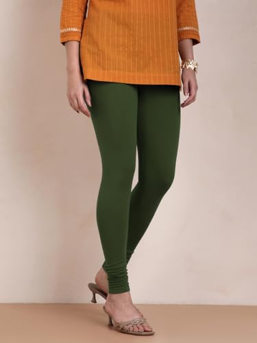 Image of TWIN BIRDS Tailored Cut and Classic Fit Super Stretchable Elastane Fabric Churidar Leggings for Women
