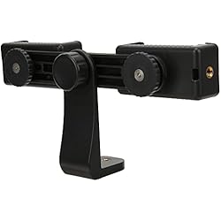 Tripode Doble Soporte para Teléfono con Doble Clip, Rotación de 360 ° Plástico Negro Soporte para Teléfono con Doble Clip, Mini Trípode con Tornillos de 1/4 de Pulgada para Video para Transmisión en