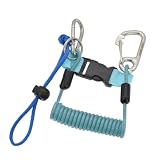 LYEAA Scuba Diving Lanyard mit Schnellverschluss-Schnalle, Tauchspiralfeder, Spiralseil aus Edelstahl for Unterwasserkamera-Taschenlampe