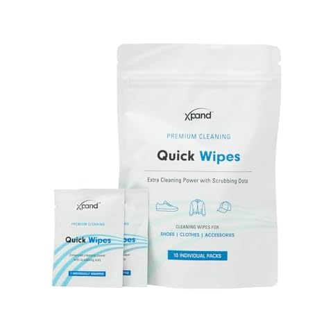 Xpand Shoe Sneaker Wipes Cleaner: Multipurpose Cleaning Wipes for Footwear, Clothes, and Accessories Care | 10 Packs Included for Dirt and Stain Removal | Essential Shoe Wipes Solution White Cover