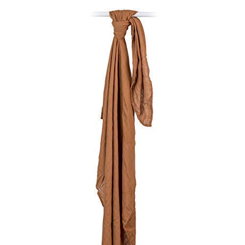 Image of Lulujo Baby Swaddle Blanket| Unisex Softest Bamboo Viscose Muslin Swaddle Blanket| Neutral Receiving Blanket for Girls & Boys 47in x 47in Tan