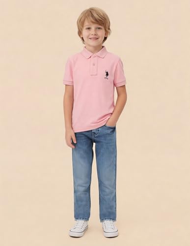 Image of U.S. Polo ASSN. Kids Polo T Shirt for Boys - 100% Cotton, Embroidered Logo, Kids Polo T Shirt for Boys