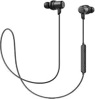 SoundPEATS Bluetooth Earphones IPX5 Sweatproof, Built-in Mic in Ear Earbuds, Lightweight Sport Magnetic Bluetooth Headphones(HiFi Stereo Sound, 7 Hours Playing Time)-Bright Black