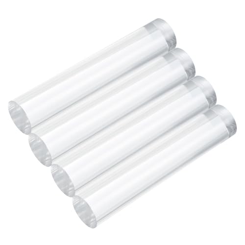MECCANIXITY 4pcs Acrylic Round Rods 13/16" x 4" Clear Acrylic Dowel Rods Sticks Plastic Sticks Strip for DIY Crafts Lighting Gardening Decorations - 20mm x 100mm