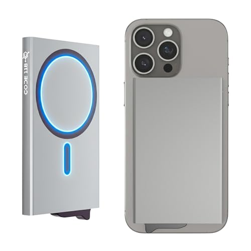 Image of CODE 118 Wallet for Men - Slim Minimalist Aluminum Magnetic Card Holder - RFID Blocking Front Pocket Mag Safe Wallet with Strong Magnet Attachment (Slate Grey)