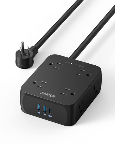 Anker Power Strip with USB Ports,5Ft,Surge Protector(2000J),8 Wid...